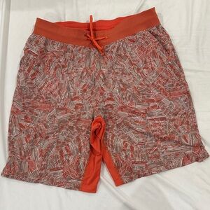 lululemon athletica Men's Red Patterned Athletic Shorts